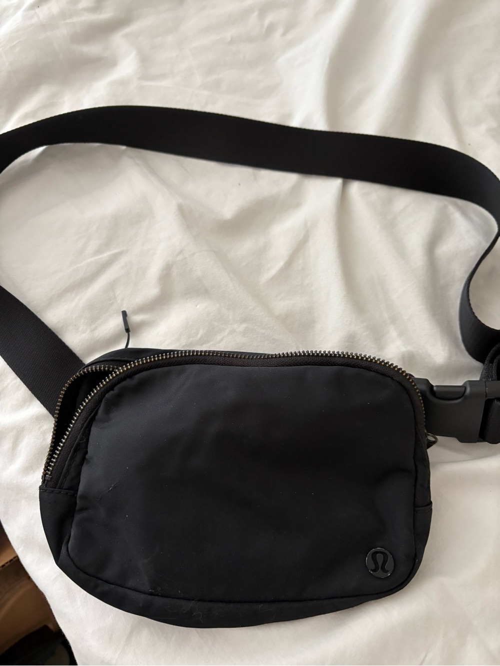 lululemon athletica Black Belt Bag with Zip Pocket